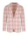 Tagliatore Check Motif Jacket Jackets Beige In Pink