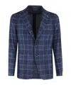 Tagliatore Check-pattern Single-breasted Blazer In Blue