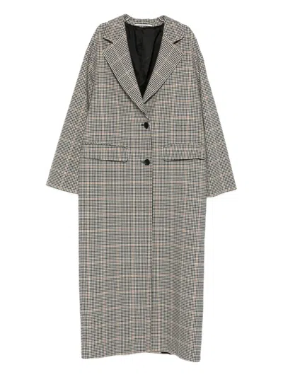 TAGLIATORE CHECK-PATTERN SINGLE-BREASTED COAT