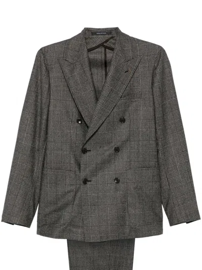 Tagliatore Check-pattern Suit In Brown