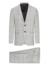 Tagliatore Check Print Wool Dress In Gray