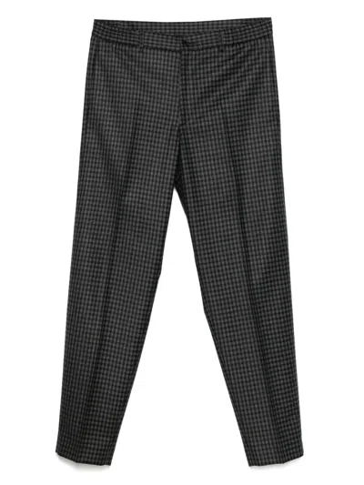 Tagliatore Check-pattern Trousers In Gray
