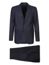 Tagliatore Check-pattern Wool Suit In Blue
