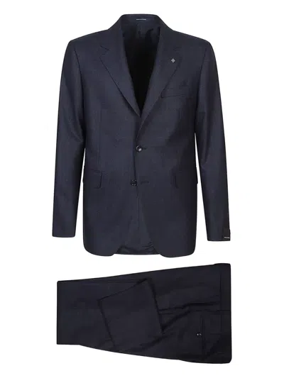 Tagliatore Check-pattern Wool Suit In Blue