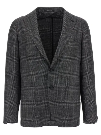 TAGLIATORE CHECK PATTERNED BLAZER GRAY