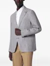 Tagliatore Single-breasted Jacket With Brown Pattern In Blue