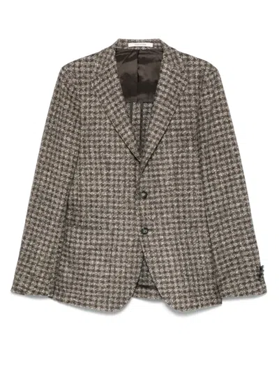 Tagliatore Check-print Blazer In Brown