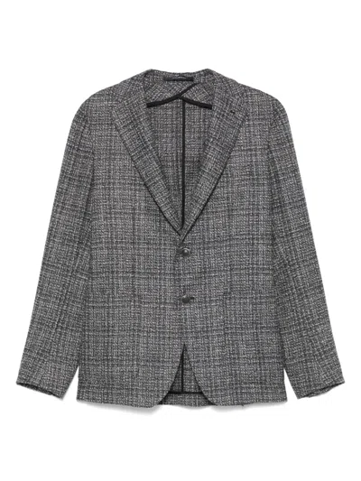 Tagliatore Check-print Blazer In Gray
