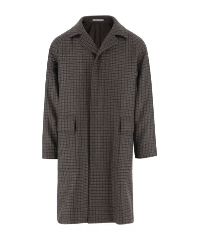 TAGLIATORE TAGLIATORE LONG SLEEVED CHECK PRINTED COAT