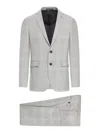 Tagliatore Check Print Wool Dress In Gray