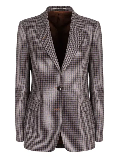 TAGLIATORE CHECK SINGLE-BREASTED BLAZER