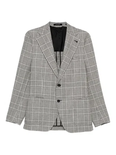 Tagliatore Check Two-button Jacket In Gray