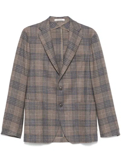 Tagliatore Checked Blazer In 褐色