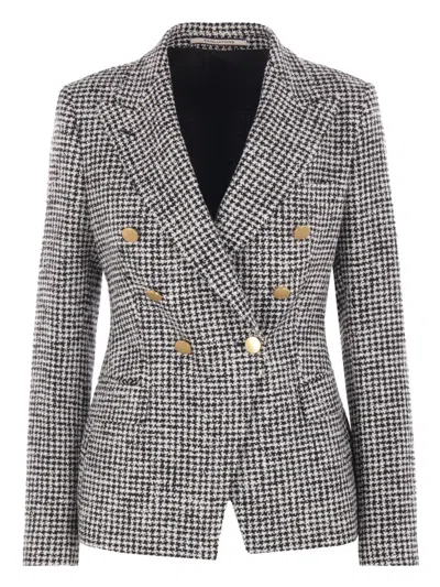 Tagliatore Checked Blazer In Gray