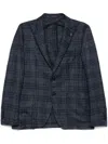 Tagliatore Monte Carlo Tweed Wool Jacket With Brooch In Black
