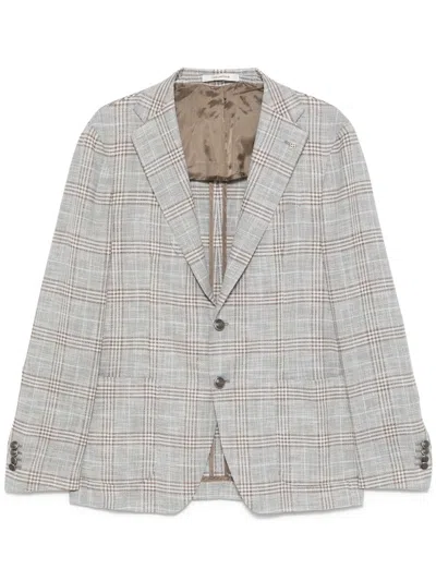 Tagliatore Checked Blazer In Blue
