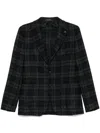Shop Tagliatore Checked Blazer In Blue