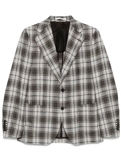 Tagliatore Checked Blazer In Brown