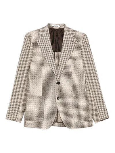 Tagliatore Checked Blazer In Brown