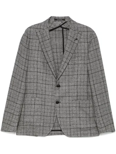 Tagliatore Checked Blazer In Gray