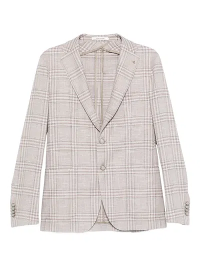 Tagliatore Checked Blazer In Gray