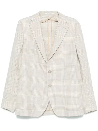Tagliatore Checked Blazer In Neutrals