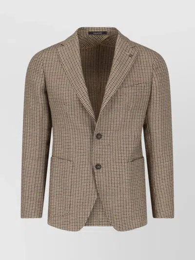 TAGLIATORE CHECKED BLAZER NOTCHED LAPEL