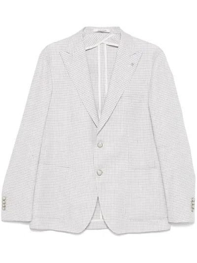 Tagliatore Checked Blazer In White