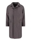 Tagliatore Houndstooth Pattern Jacket With Structured Collar And Flap Pockets In Brown