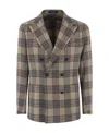 Tagliatore Checked Double-breasted Blazer In Black