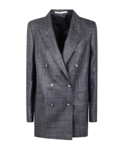 TAGLIATORE CHECKED DOUBLE-BREASTED JACKET