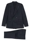 Tagliatore Checked Double-breasted Suit In Blue