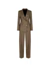 Tagliatore Checked Double-breasted Jacket In Brown