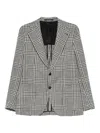 Tagliatore Checked Single-breasted Blazer In Black