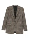Tagliatore Checked Pattern Wool Jacket Front Pockets In Brown