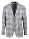 Tagliatore Checked Single-breasted Blazer In Gray