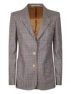 Tagliatore Checked Single-breasted Blazer In Gray