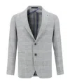 Tagliatore Checked Single-breasted Blazer In Gray