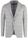Tagliatore Single-breasted Houndstooth Blazer In Grey