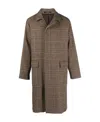 Tagliatore Checked Single-breasted Coat In Brown