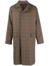 Tagliatore Checked Single-breasted Coat In Brown