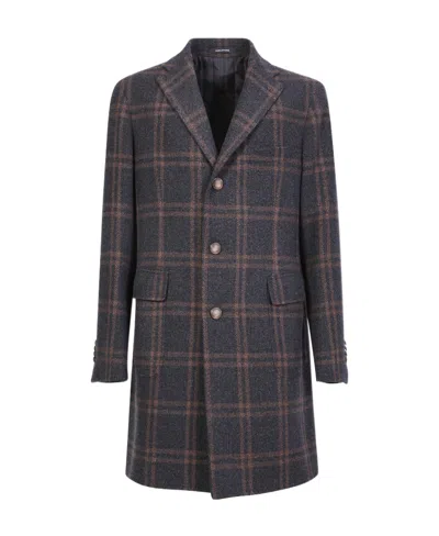 TAGLIATORE CHECKED SINGLE-BREASTED COAT