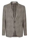 Tagliatore Checked Single-breasted Jacket In Brown