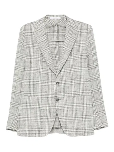 Tagliatore Checked Single-breasted Jacket In Gray