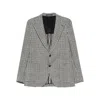 Tagliatore Checked Single-breasted Blazer In Gray
