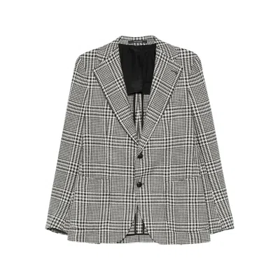 TAGLIATORE CHECKED SINGLE-BREASTED BLAZER