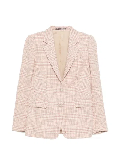 Tagliatore Checked Single-breasted Blazer In Neutral