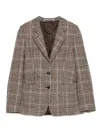 Tagliatore Checked Two-button Blazer In Brown