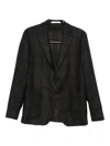 Tagliatore Checked Wool-blend Blazer In Black
