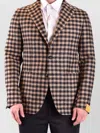 Tagliatore Checkered Front Pockets Long Sleeves Blazers In Multi